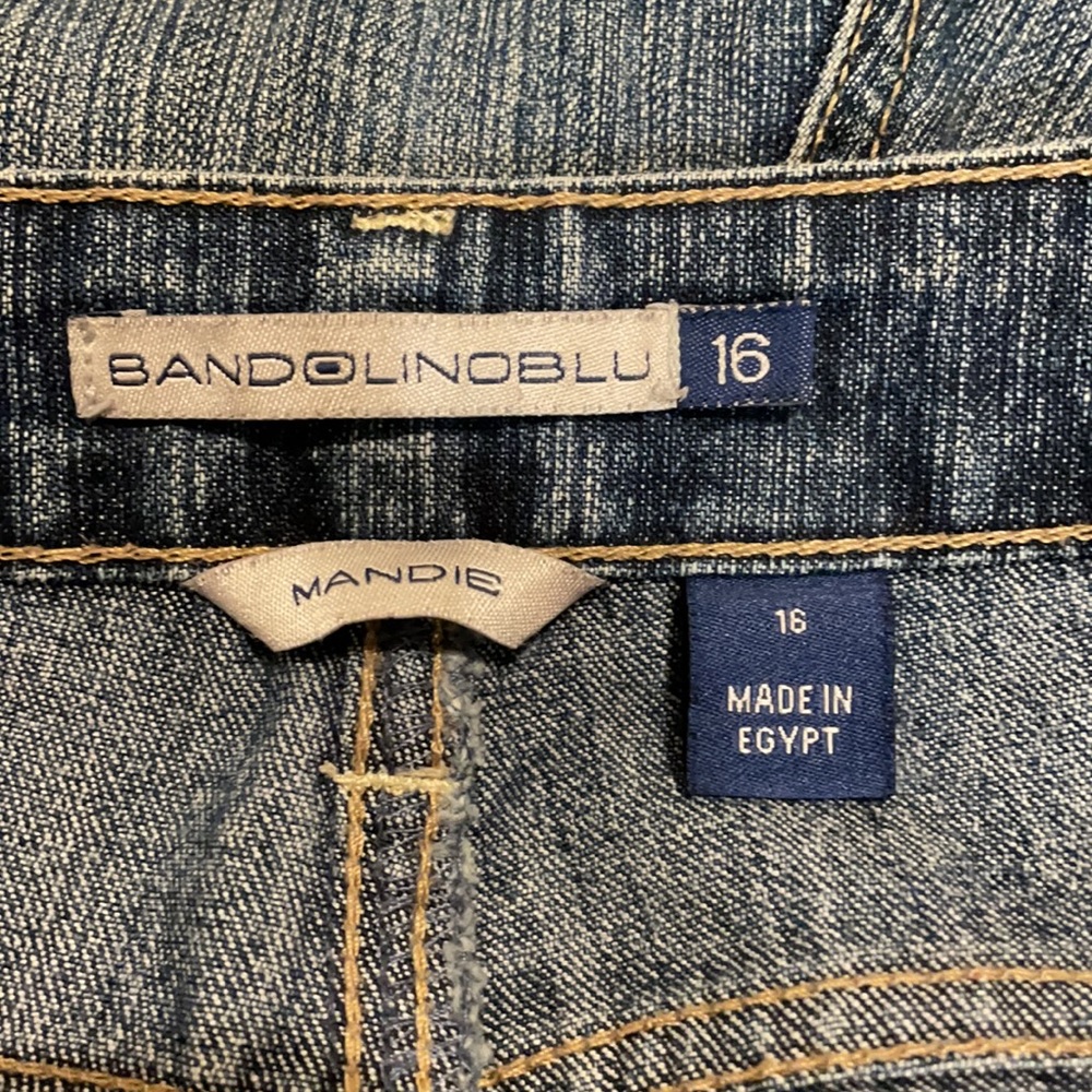 🔵HIGH WAISTED CURVY BANDOLINO BLU DENIM MEDIUM WASH JEANS - Picture 15 of 16